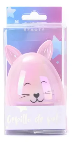 Cepillo Desenredante De Cabello Unicornio Gatito Holografico