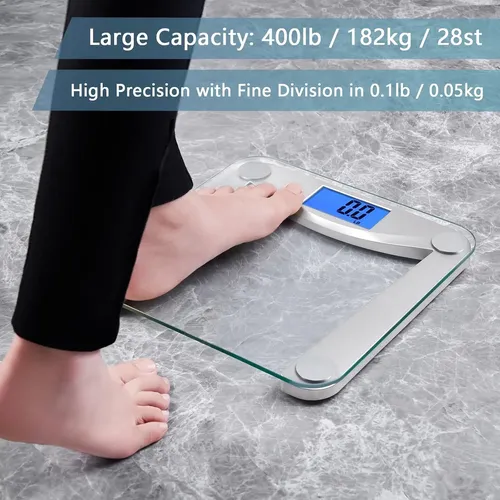 Báscula De Baño Digital, 400 Lb/182 Kg, Pantalla Lcd Retroil