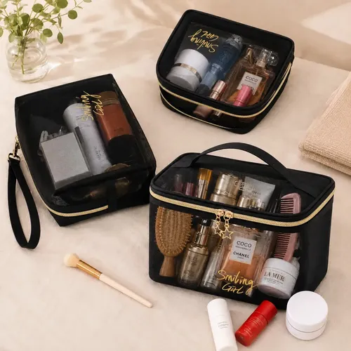 Pack X3 Organizador Cosmeticos Neceser Viaje Maquillaje