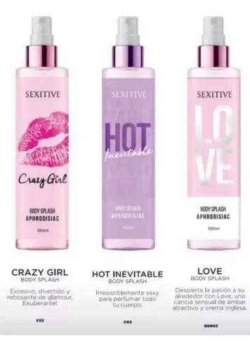 Kit X 3 Body Splash Sexitive Femenino Aphrodisiac Hot Privee