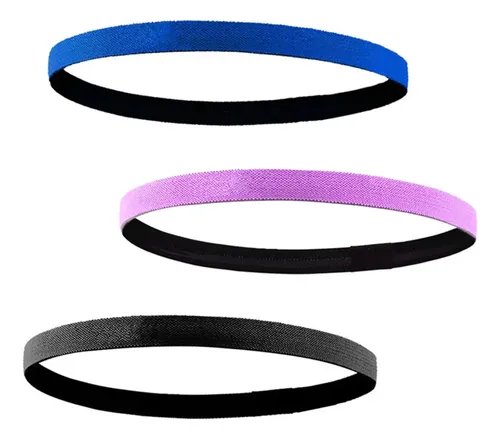 Diadema Deportiva Delgada Para El Pelo De 3 Piezas, Elástica