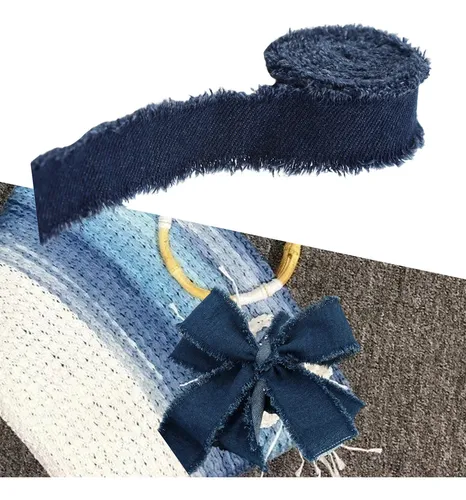 Adornos De Cinta Vaquera. Accesorios De Ropa Azul Oscuro