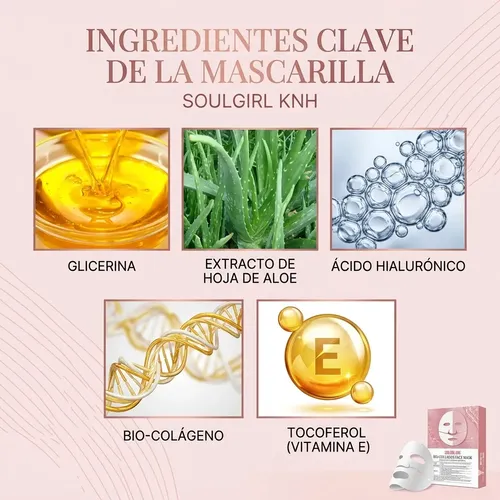 Mascarilla Hidratante Facial X4 Bio Colágeno Absorbible