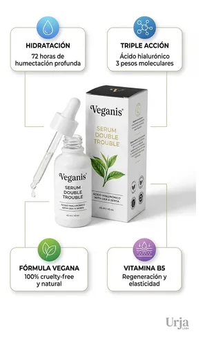 Veganis Serum Double Trouble Acido Hialuronico Vit B5 30ml