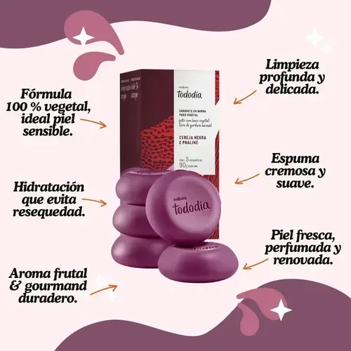 Jabón En Barra Natura Tododia Cereza Negra Y Praline