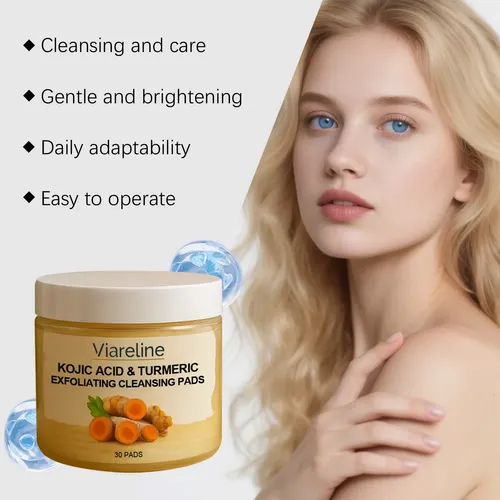 Almohadillas Limpiadoras Exfoliantes Con Cúrcuma Viareline,