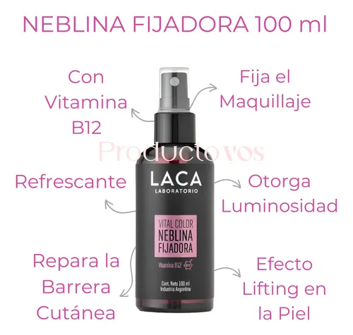 Bruma Fijadora De Maquillaje Fresca Con Vitamina B12 Laca