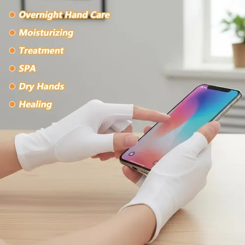 Guantes Algodón Blancos Sin Dedos Hidratantes Para Manos