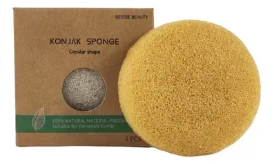 Esponja Konjac Natural Circular Fibra Vegetal