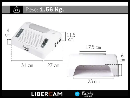 Cabina Uv Para Uñas 5 En 1 Spica S-250 Extractor Luz Led