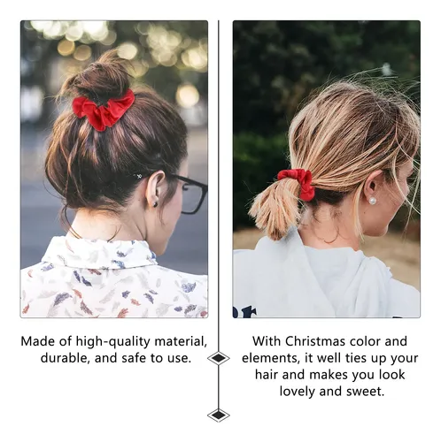 Corbatas Elásticas Navideñas Para El Pelo, 10 Unidades, A La
