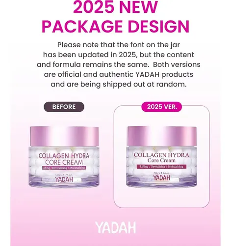 Crema Hidratante Yadah Hidra Core 50g Con Colágeno Y Sensible Día/noche
