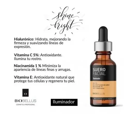 Biobellus Suero Facial Iluminador Vit C Y E 30cc