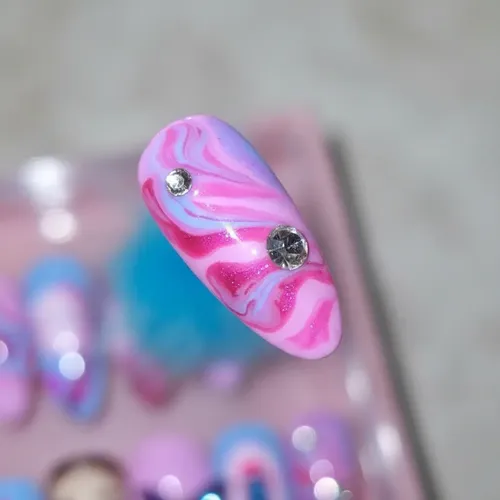 Press On Emilia Mp3 Talle M Nail Art Incluye Pega Cherimoya
