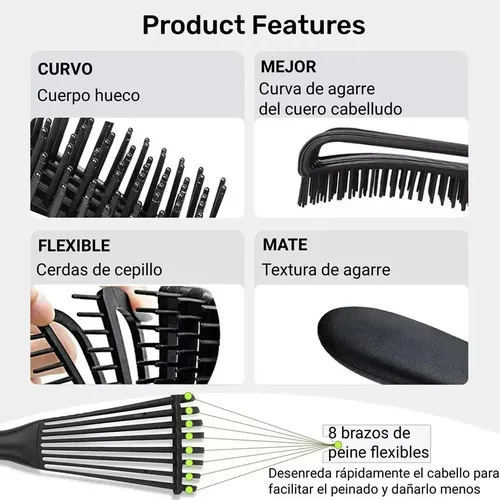 Cepillo De Masaje J Y Peine Para Alisar El Cabello, Peine, J