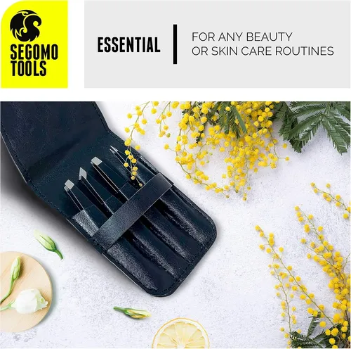 Set 4 Pinzas Precisión Mujer Para Cejas Y Pelo Encarnado