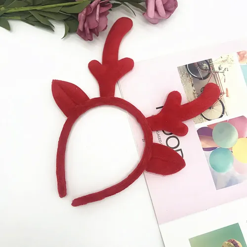 Diadema Decorativa Navideña De Felpa Para El Pelo Adorable,
