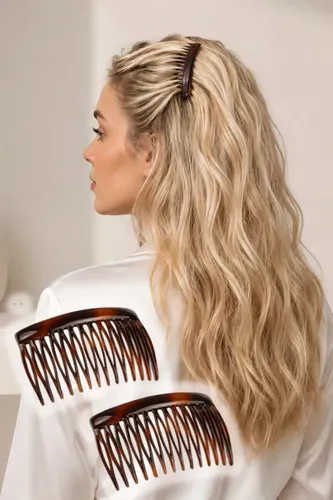 Peinetas Francesa Carey Por Par Pelo Peineton Hebilla Clip Carey