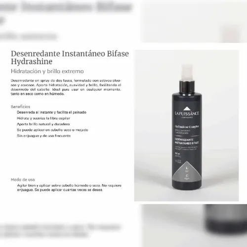 Desenredante Instantáneo Hydrashine X 250ml La Puissance