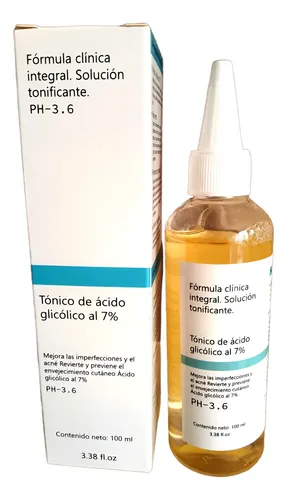 /2 Pcs Tónico Facial Ácido Glicólico 7 Exfoliante 100ml/.