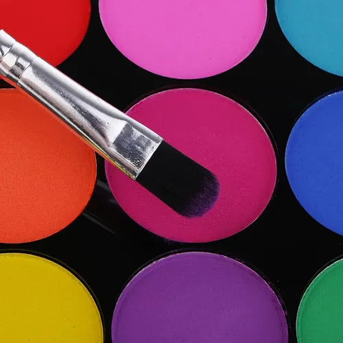=2 Cajas De 15 Colores No Tóxicos Para Rostro Y Paleta De Ti