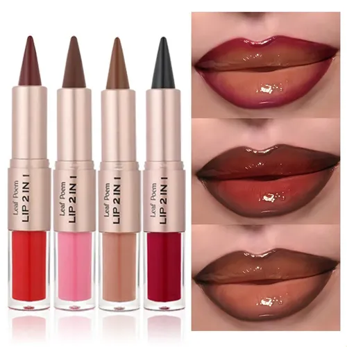 Labial Doble Extremo Delineador Mate Y Brillo Espejo