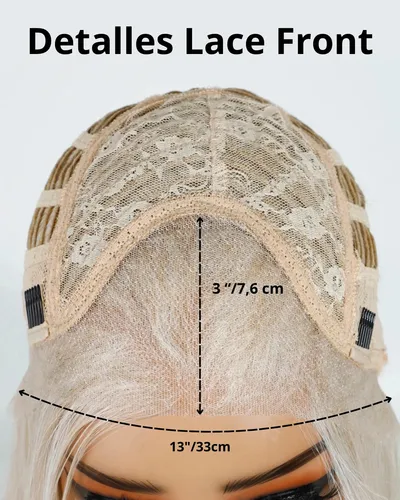 Peluca Lace Frontal Fibra Organica Simil Natural Oncologica