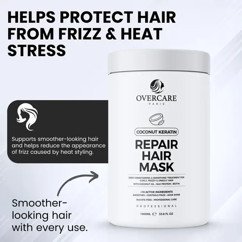 Mascarilla Capilar Overcare 1000 Ml Coconut Keratin Repair