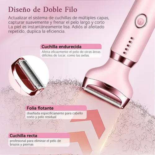 Depiladora Eléctrica Para Mujer Bikini 4 En 1 Recargable