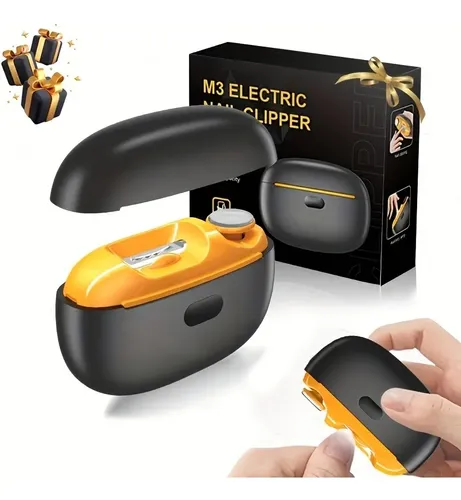 Cortaúñas Eléctrico Recargable Con Luz Led Negro