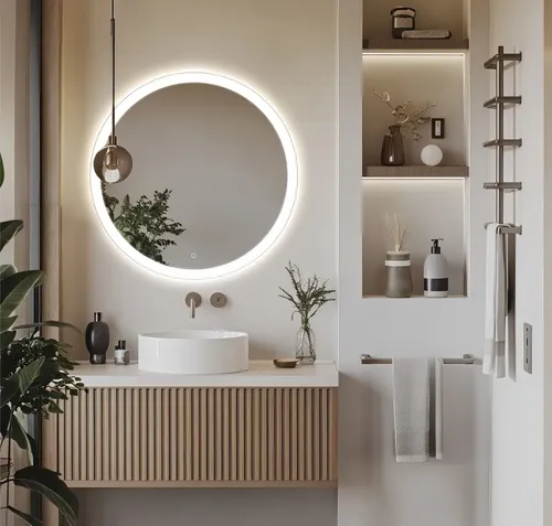Espejo Luz Led Táctil Touch Baño Redondo 60cm Premium!!