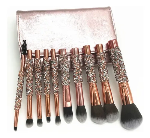 Juego De 10 Brochas De Maquillaje Con Funda,