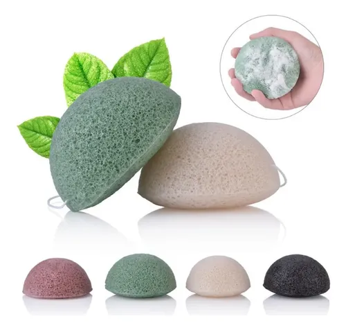 Konjac Esponja Vegetal Facial De Carbon Pieles Grasas Pollie