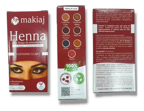 Kit De Henna Makiaj Profesional Para Cejas Pigmento