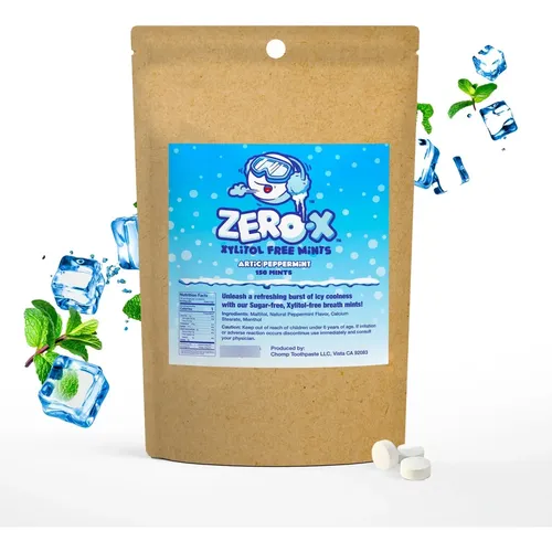 Breath Mints Chomp Zero-x Sin Xilitol, Sin Azúcar, 150 Unida