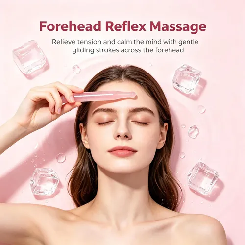 Masajador Leosense Varita Gua Sha De Cuarzo Rosa 11cm
