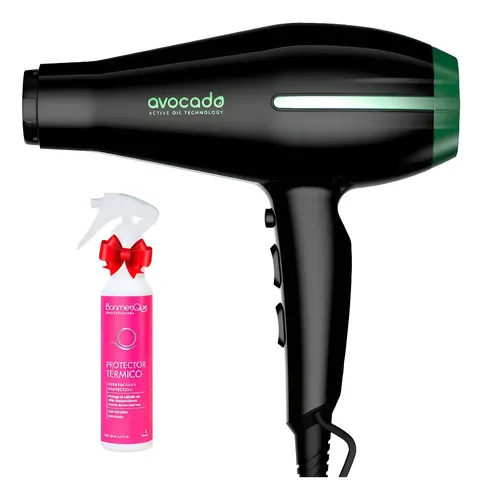 Secador De Pelo Bora Avocado Gama 2300w + Protector Térmico Negro