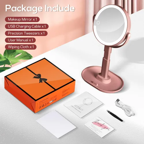 B Beauty Planet Espejo Maquillaje Iluminado Doble 30x Rosa