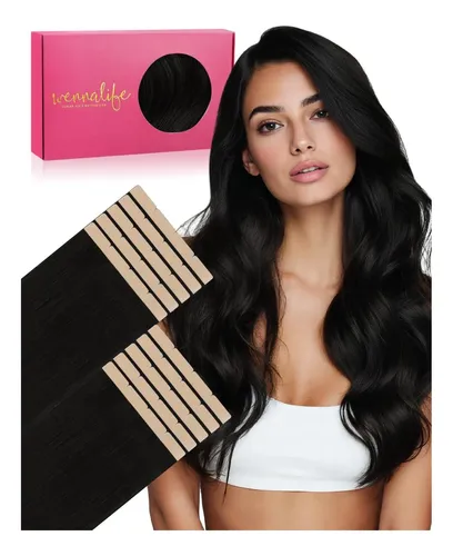 Extensiones De Cabello Remy Jet Black 50 G 10p Wennalife