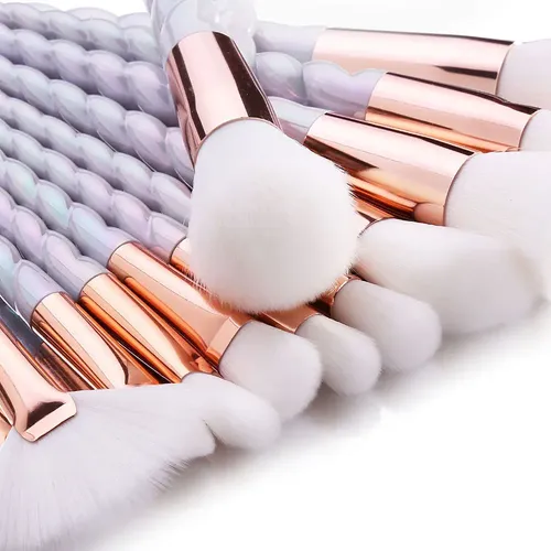Rancai Set De 10 Brochas De Maquillaje Con Mango En Espiral