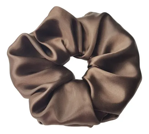 Scrunchie Saten,colita De Pelo Antifrizz,maxi Scrunchie Raso Chocolate