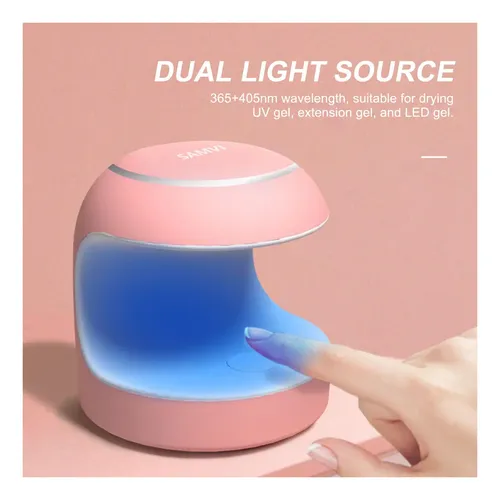 Mini Lámpara De Uñas Uv Led Gel Polish Secador De Uñas Zcpp Rosa