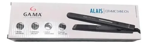 Planchita De Pelo Gama Alais Ceramic Shine Ion Color Negro Italy Professional