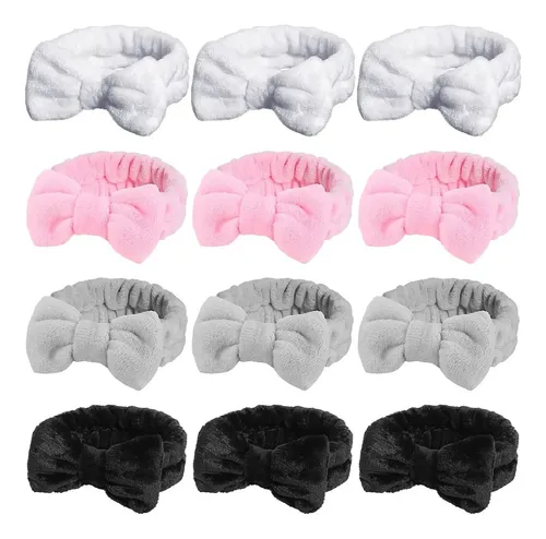 24 Bandas Faciales De Spa Elásticas Microfibra 4 Colores