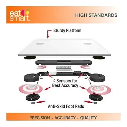 Báscula Inteligente Eatsmart De Precisión Digital Blanco Plata.