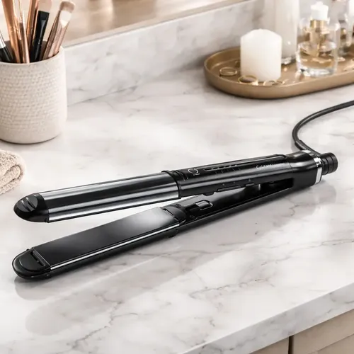 Plancha De Pelo Gama Iq-style Profesional Compacta Negro/pla