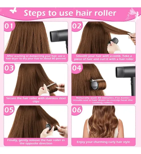 Juego De Rulos Autoadhesivos Ojxkz 50 Piezas Para Cabello