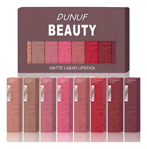 L/x Asdda Set De Labiales Mate A Prueba De Agua Dunuf, 8 .