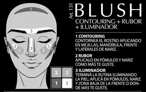 Xúlu Cosméticos Rubor Contorno Iluminador Polvo 4 Tonos