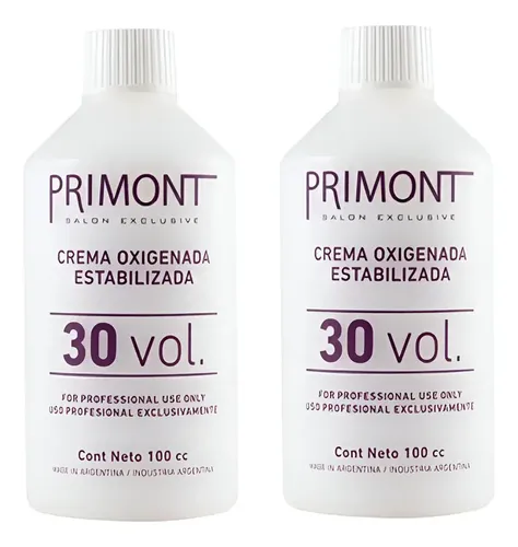 Primont Crema Oxigenada Estabilizada Oxidante 100cc Kit X2 Tono 30 Vol